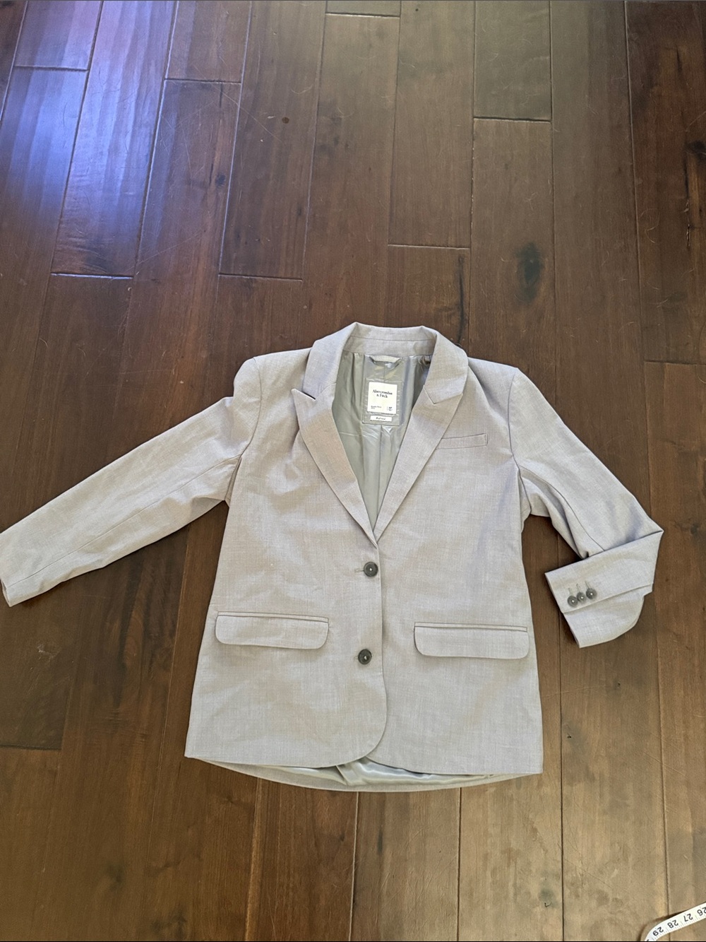 Abercrombie & Fitch Light Gray Blazer with Notch Lapel